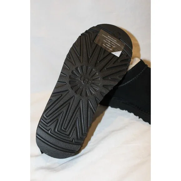 NIB UGG WOMEN'S MICRO MINI SUEDE SHEARLING LINED BOOTS BLACK US 7 EU 38 - Picture 8 of 8